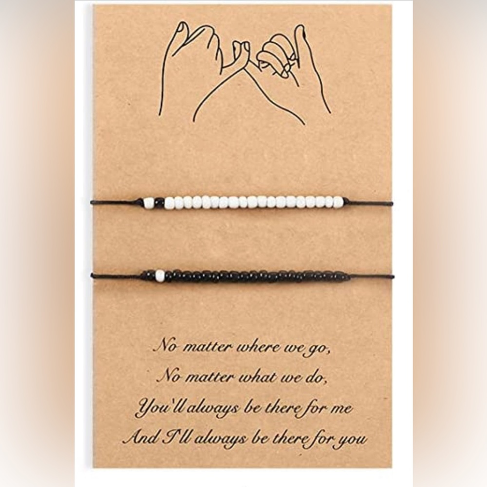 Pinky Promise Matching Bracelets Friends Siblings couples Jewelry Set ying yang